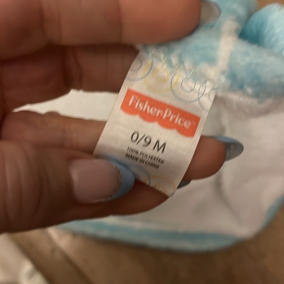 Fisher-Price Dogs & Puppies Baby Lovey Security Blanket Striped Blue - Picture 6 of 9